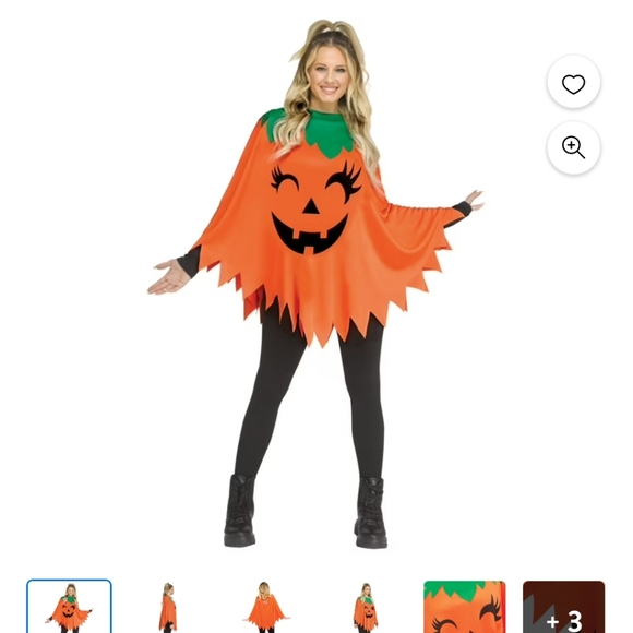 Halloween Pumpkin Poncho - Picture 4 of 5